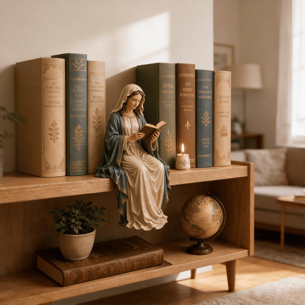 🔥📚🕊️ Bring Divine Peace to Your Library. Virgin Mary Reading Figure