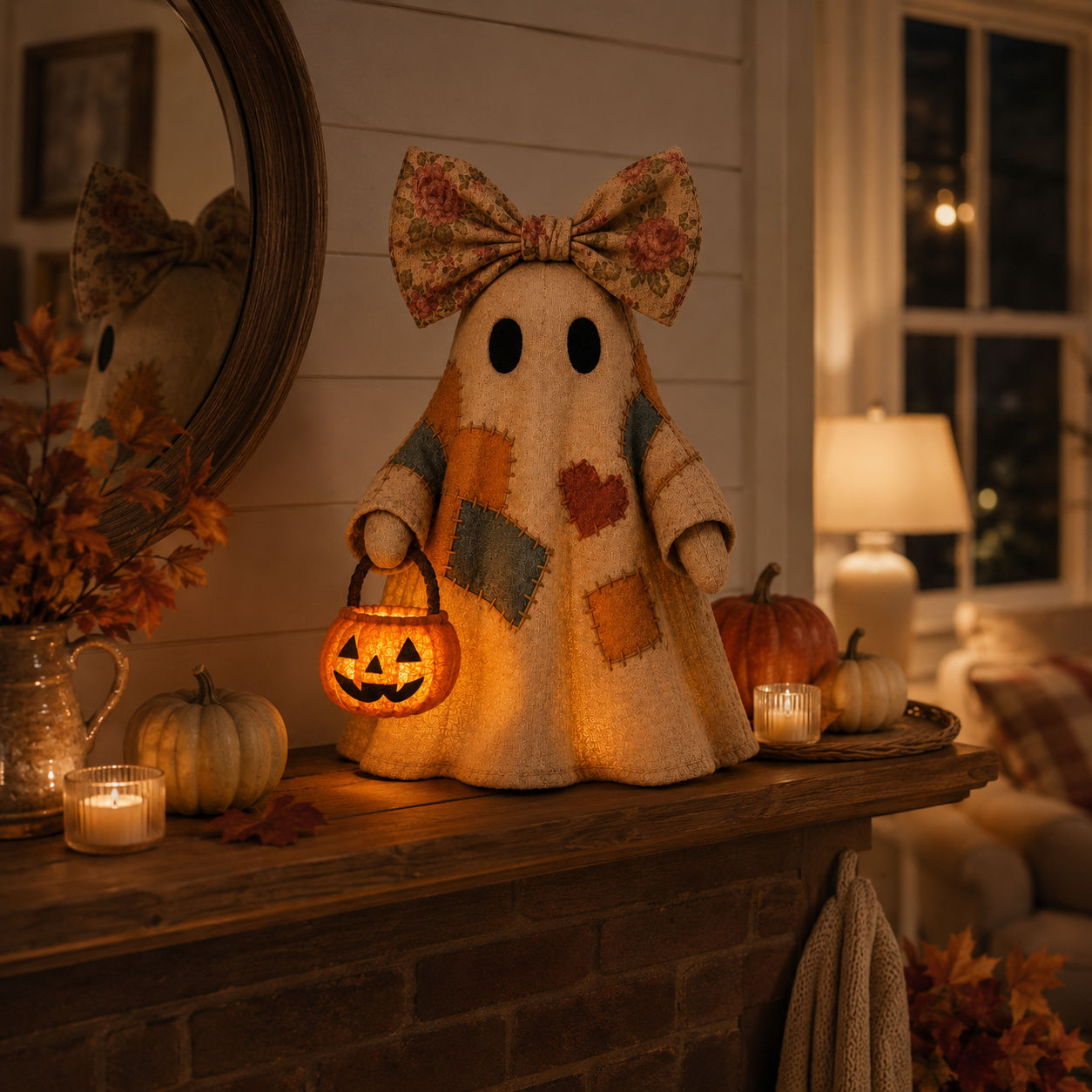 🎃 LIMITED-TIME OFFER – Vintage Patchwork Glowing Ghost Decor ✨