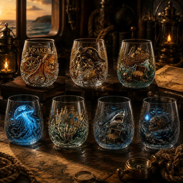 🔥Release The Sea Monster Pirate Glass Collection🏴☠️ — Legendary Ocean Treasure Set