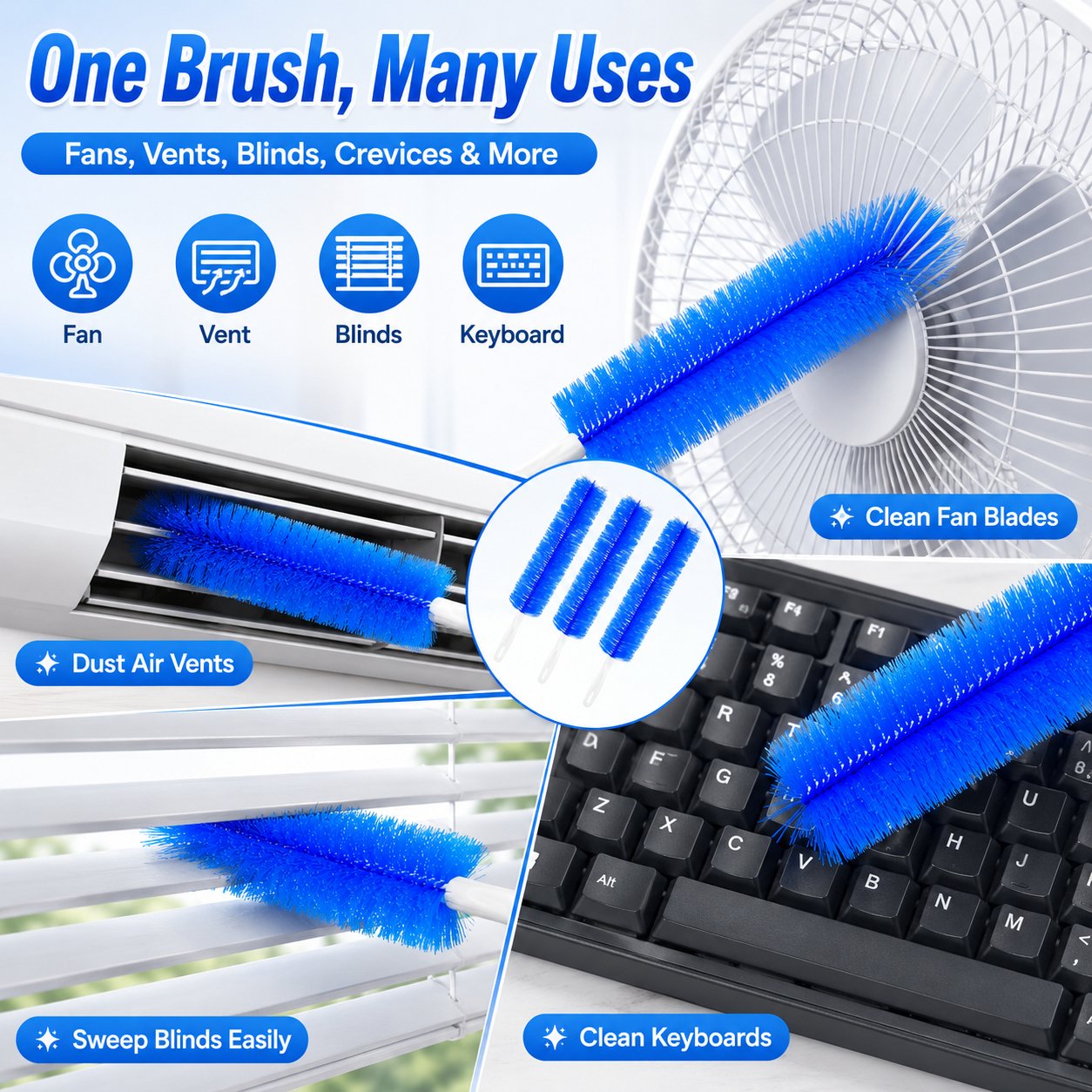 🧽✨ 2-in-1 Home Cleaning Bundle—Foam Cleaner + Fan Cleaner Brush