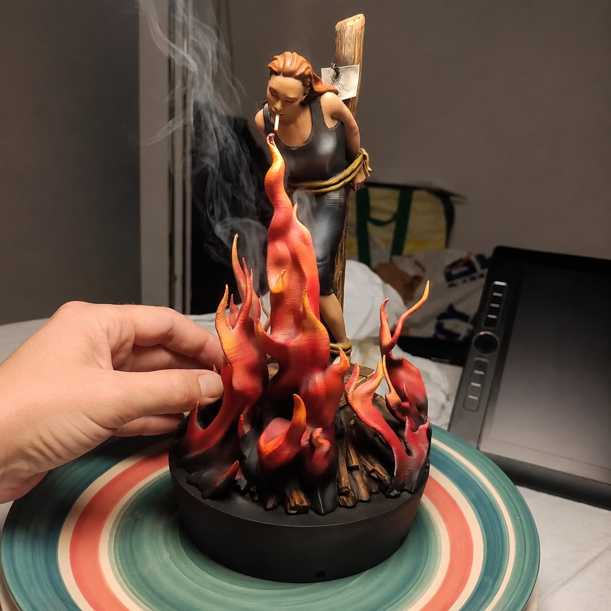 Witch Burn Sculpture Backflow Incense Burner | Gothic Art Incense Holder