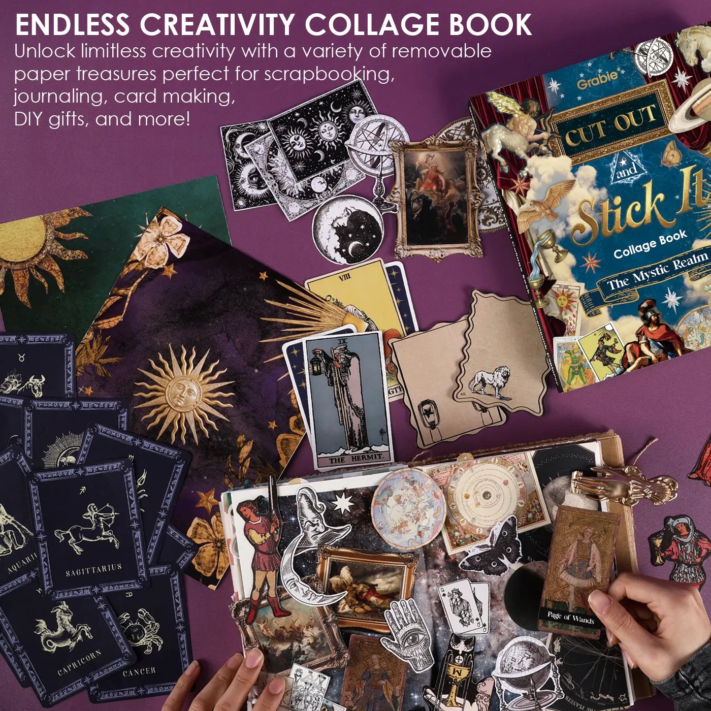 🧙🔮The Mystic Realm Collage Activity Book(✨200+ Pages - Hardcover📕)