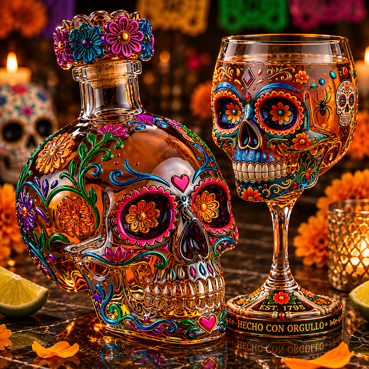 💀 Day of the Dead Skull Decanter Set™ – FREE Matching Goblet While Supplies Last