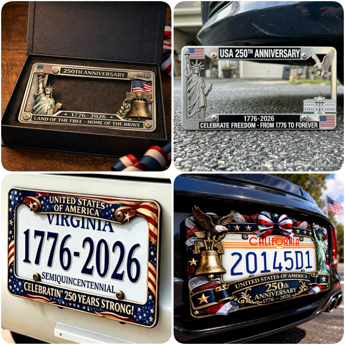 🔥 50% OFF Today Only 🗽🇺🇸 250th Anniversary Commemorative License Plate Frame🚗