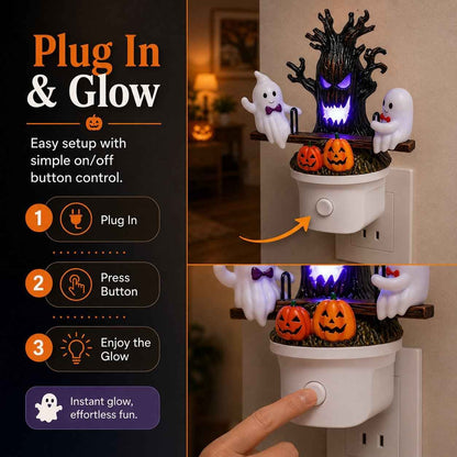 🔥LAST DAY 49% OFF🎃👻Animated Seesaw Ghost Plug In LED Night Light