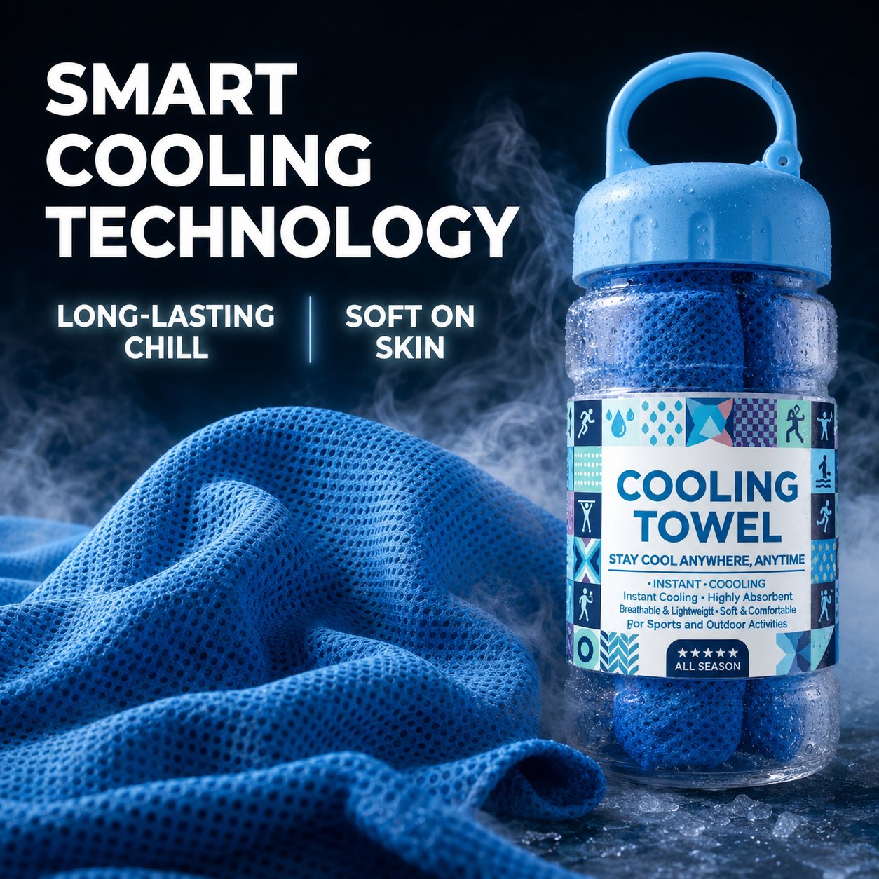 🔥Today's Event ⏰BUY 1 Get 1 FREE-🏃❄️Cold Sweat Towel You Can Use Anywhere, Anytime! Reusable Soft Absorbent Cooling Portable