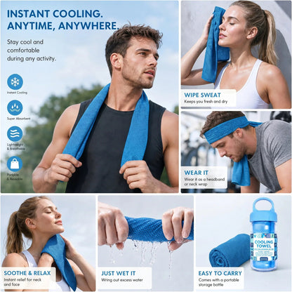 🔥Today's Event ⏰BUY 1 Get 1 FREE-🏃❄️Cold Sweat Towel You Can Use Anywhere, Anytime! Reusable Soft Absorbent Cooling Portable