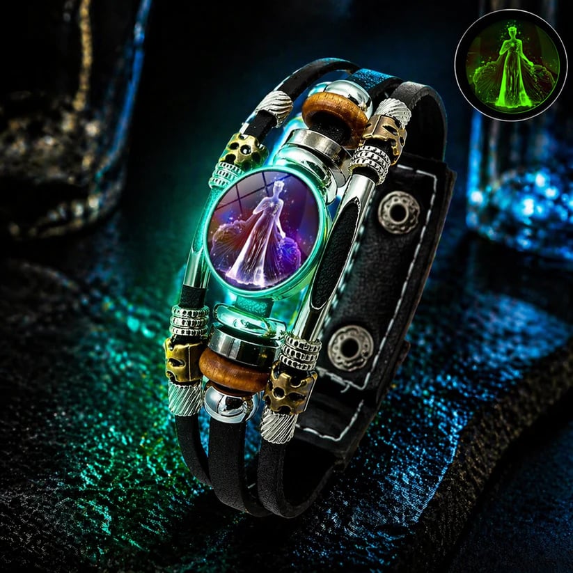 💥 Zodiac Guardian | Glow-in-the-Dark Leather Bracelet