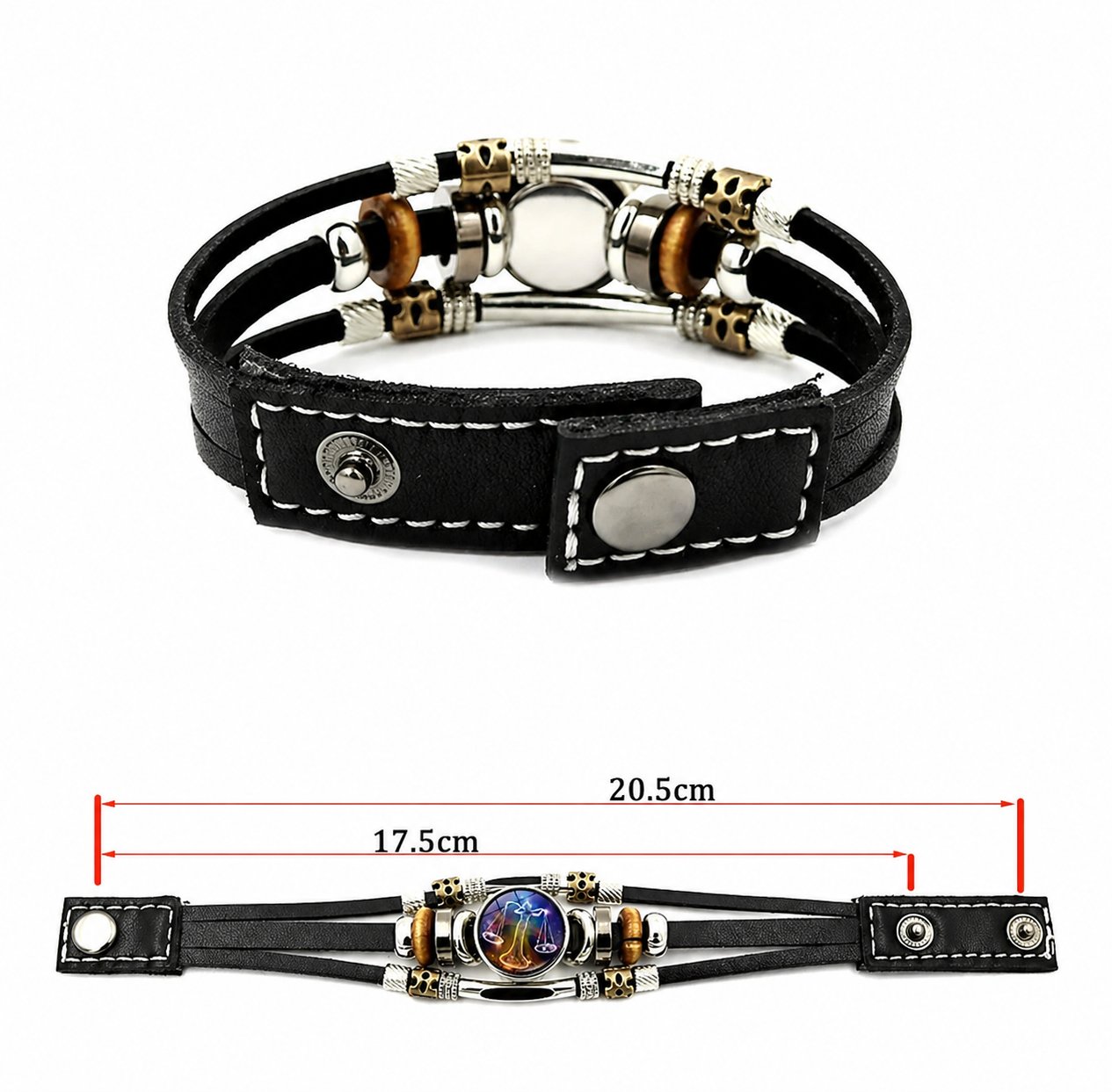 💥 Zodiac Guardian | Glow-in-the-Dark Leather Bracelet