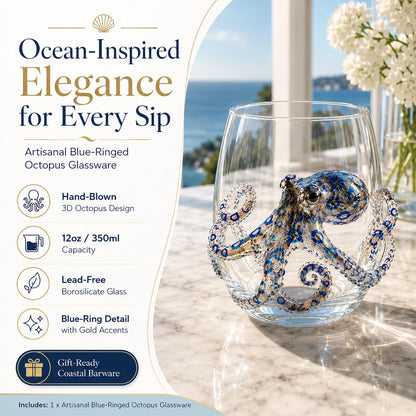 🌊The Perfect Beach House Gift🐙3D Ocean Animal Artisan Glassware Collection
