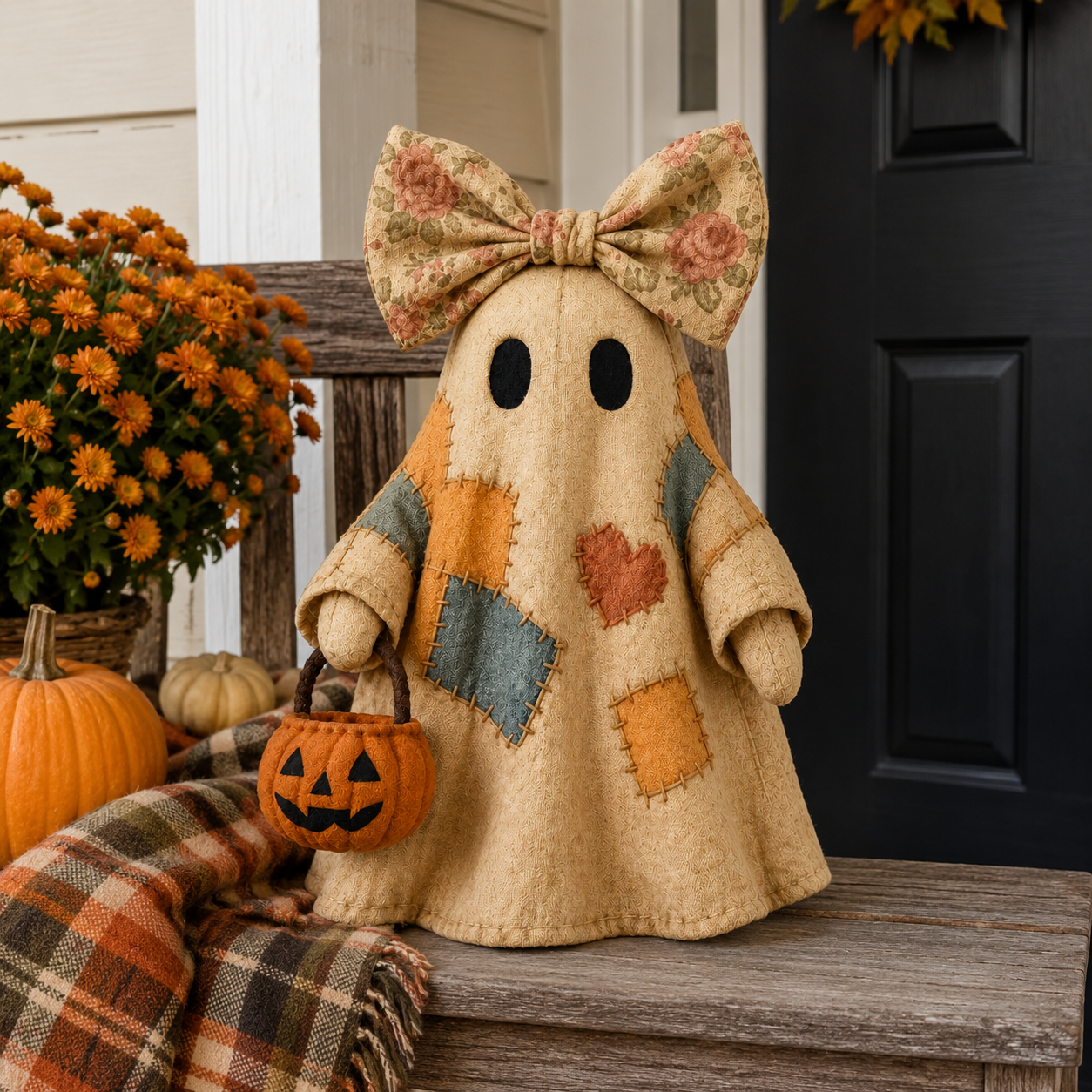 🎃 LIMITED-TIME OFFER – Vintage Patchwork Glowing Ghost Decor ✨