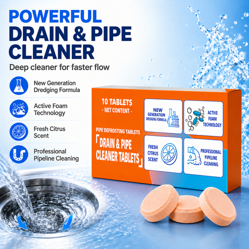 💥Foaming Drain Cleaner Tablets — Active Oxygen, Non-Toxic | Unclogs & Freshens Every Drain in Your Home