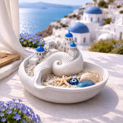 🔥Last Day 49% OFF 🌊 Hand-Painted Santorini Catchall Bowl | Limited Coastal Decor ✨