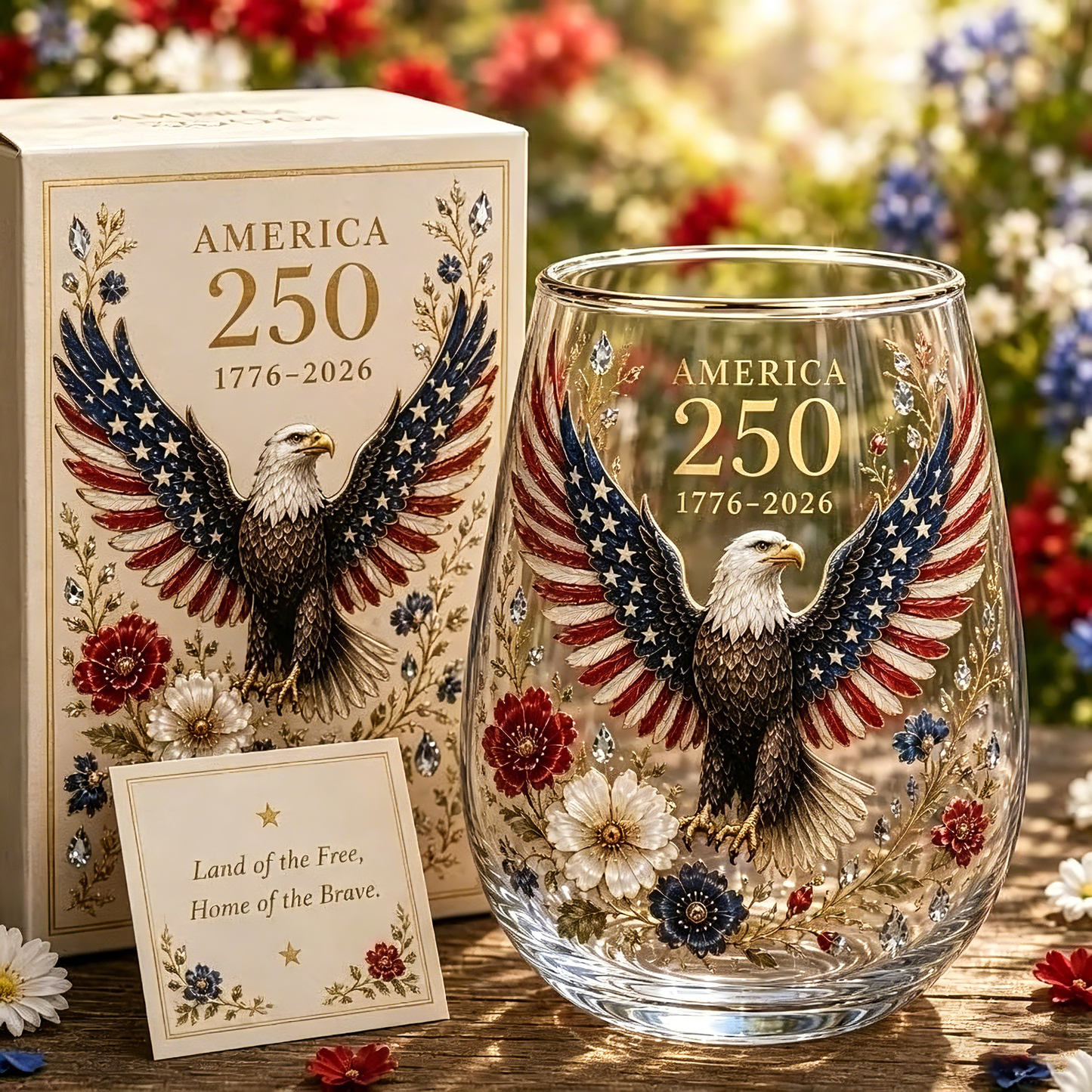 🦅USA 250th Anniversary Freedom Eagle Glass-Limited Collector Edition