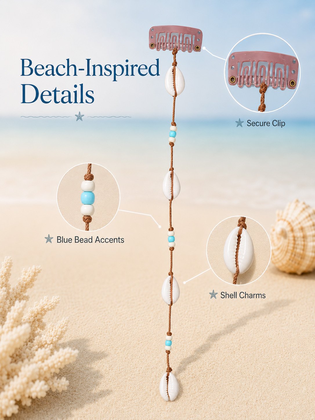 🔥LAST DAY 50% OFF - 🌊⭐Beachy Mermaid Hair Accent