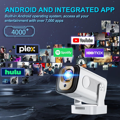 270° Rotatable Smart Mini Projector – Native 1080P, 4K Support & Auto Focus
