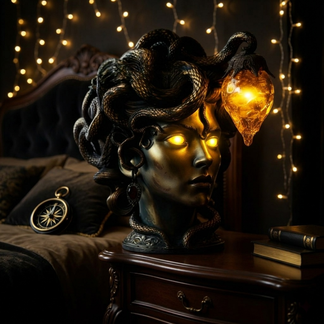 🐍 Medusa’s Gaze™ Handcrafted Gothic Table Lamp