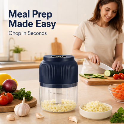 🔥 60K+ Sold | ✨ Mini Electric Food Chopper – One-Press Garlic & Veggie Prep 🍳🥕🧄