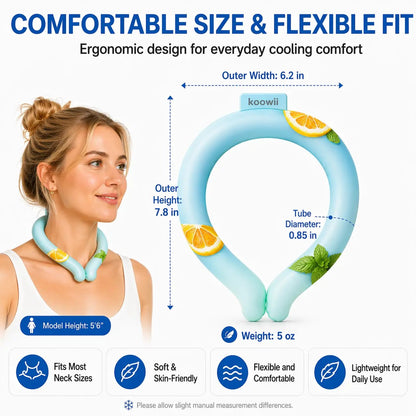 ❄️ Reusable Cooling Neck Ring | Hands-Free Portable Ice Neck Cooler for Summer Outdoor Sports Travel Camping Gardening