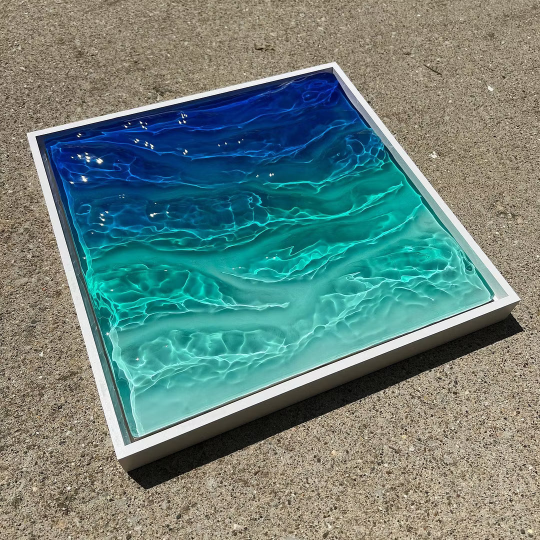 🌊 Handmade 3D Epoxy Resin Ocean Wave Art