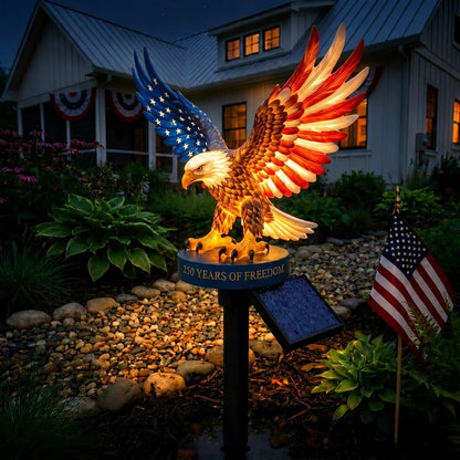 Solar Eagle Garden Light – A Glowing Tribute to American Freedom