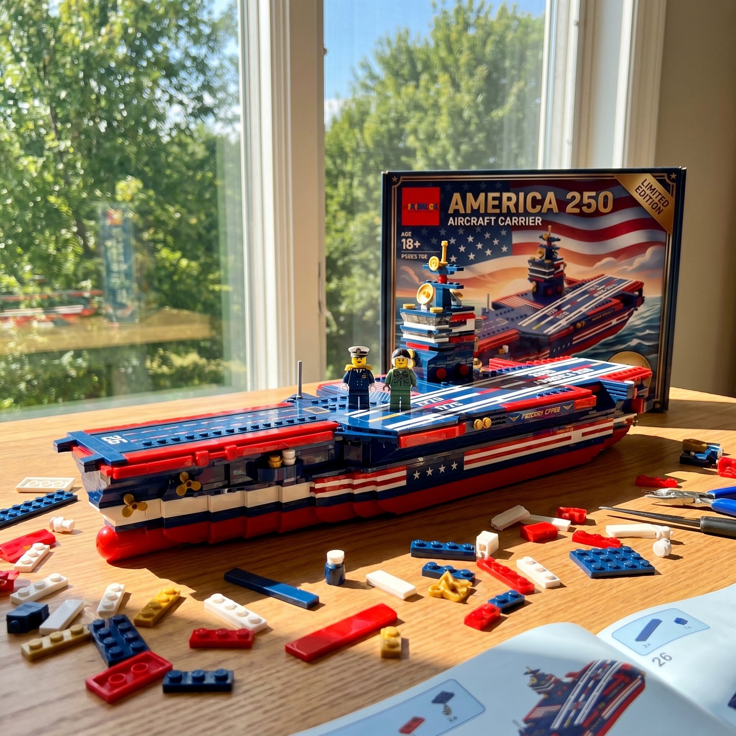America 250 Tribute Aircraft Carrier Brick Set