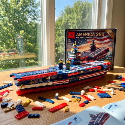 America 250 Tribute Aircraft Carrier Brick Set