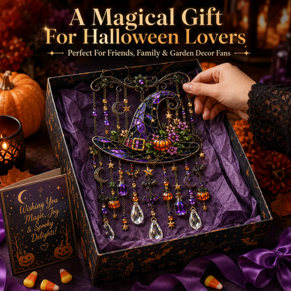 🎃💎Halloween Crystal Wind Chime – Colorful Acrylic Hanging Garden Decoration