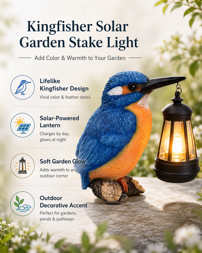 🐦 Kingfisher Solar Garden Stake Light – Add Color & Warmth to Your Garden