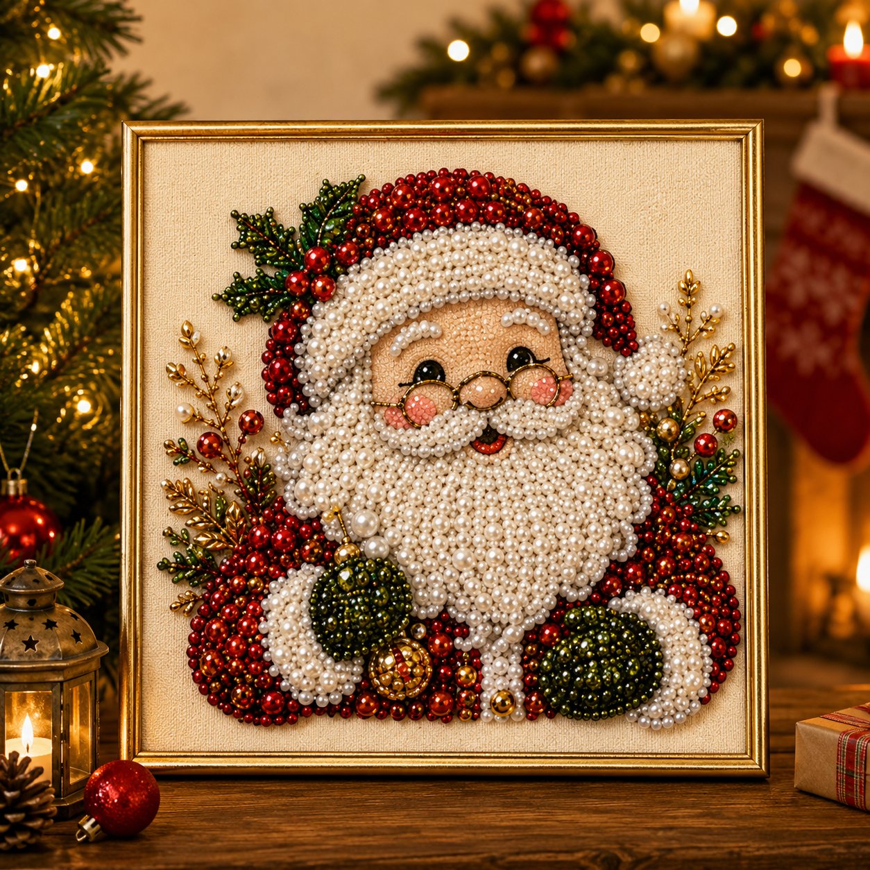 🧘Relaxing & Beginner-Friendly-💎DIY Christmas 3D Pearl Diamond Painting Art Kit With Frame