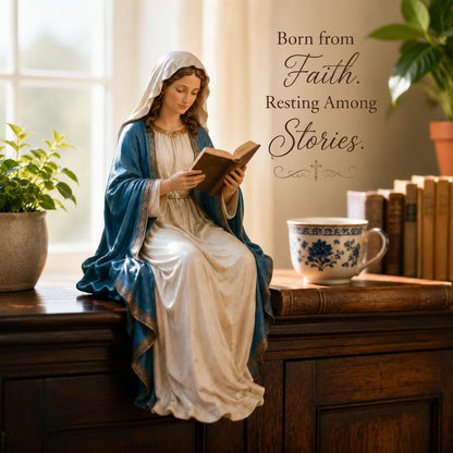 🔥📚🕊️ Bring Divine Peace to Your Library. Virgin Mary Reading Figure