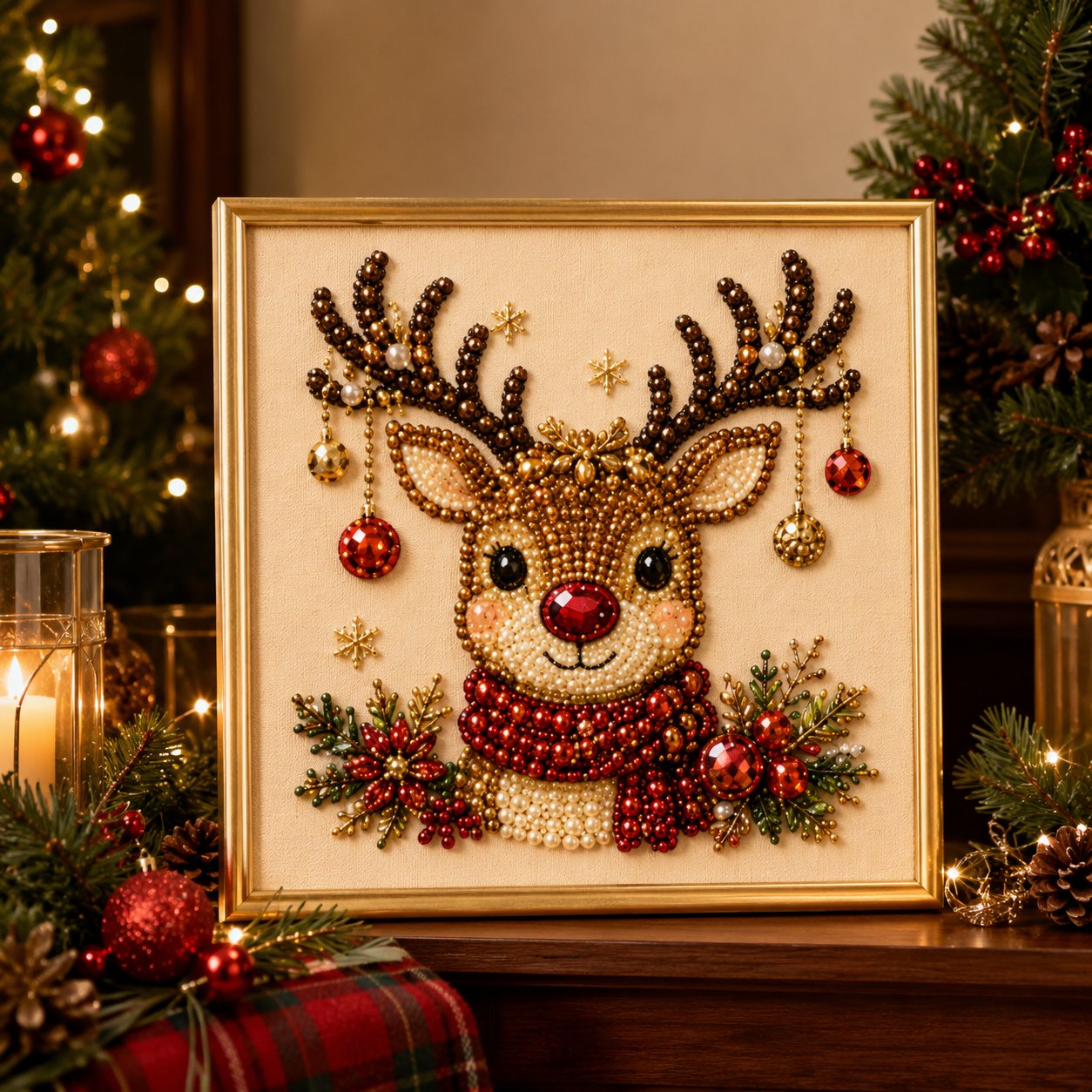 🧘Relaxing & Beginner-Friendly-💎DIY Christmas 3D Pearl Diamond Painting Art Kit With Frame