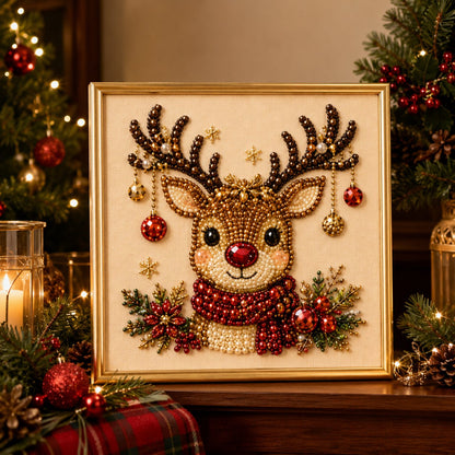 🧘Relaxing & Beginner-Friendly-💎DIY Christmas 3D Pearl Diamond Painting Art Kit With Frame