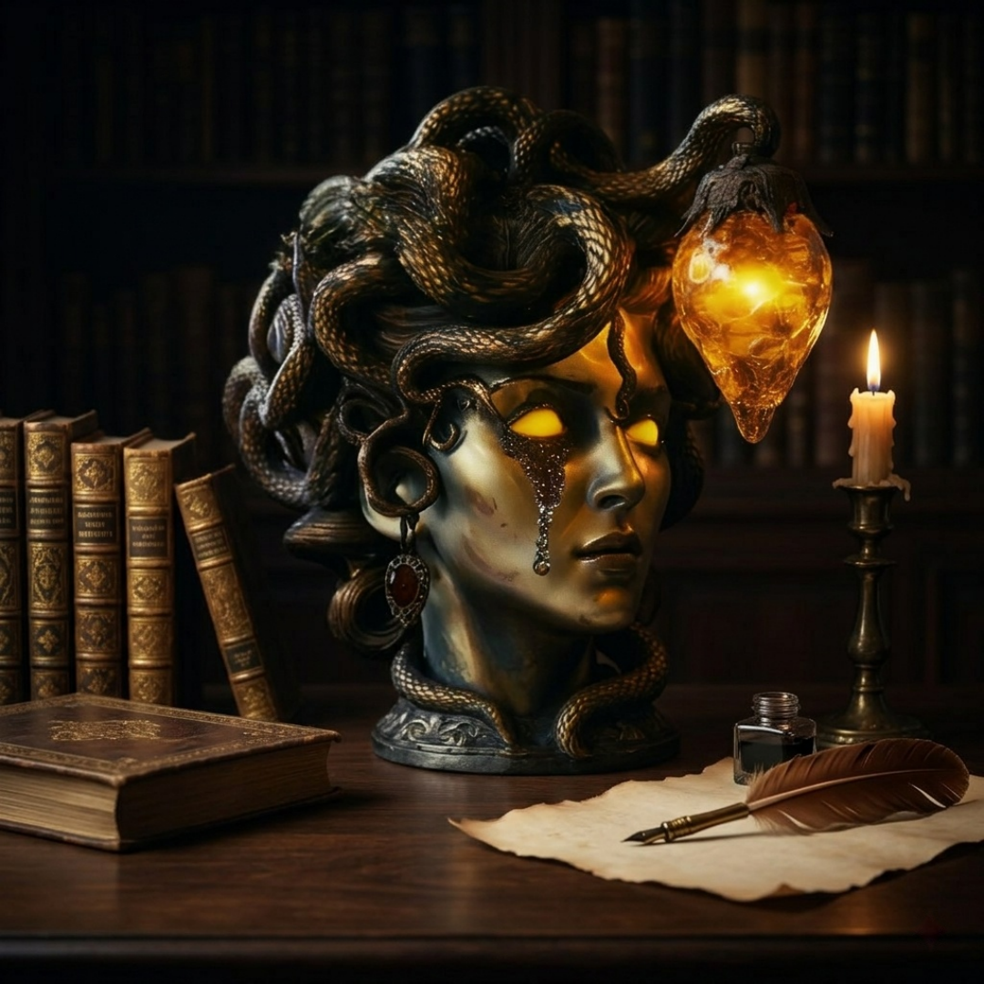 🐍 Medusa’s Gaze™ Handcrafted Gothic Table Lamp