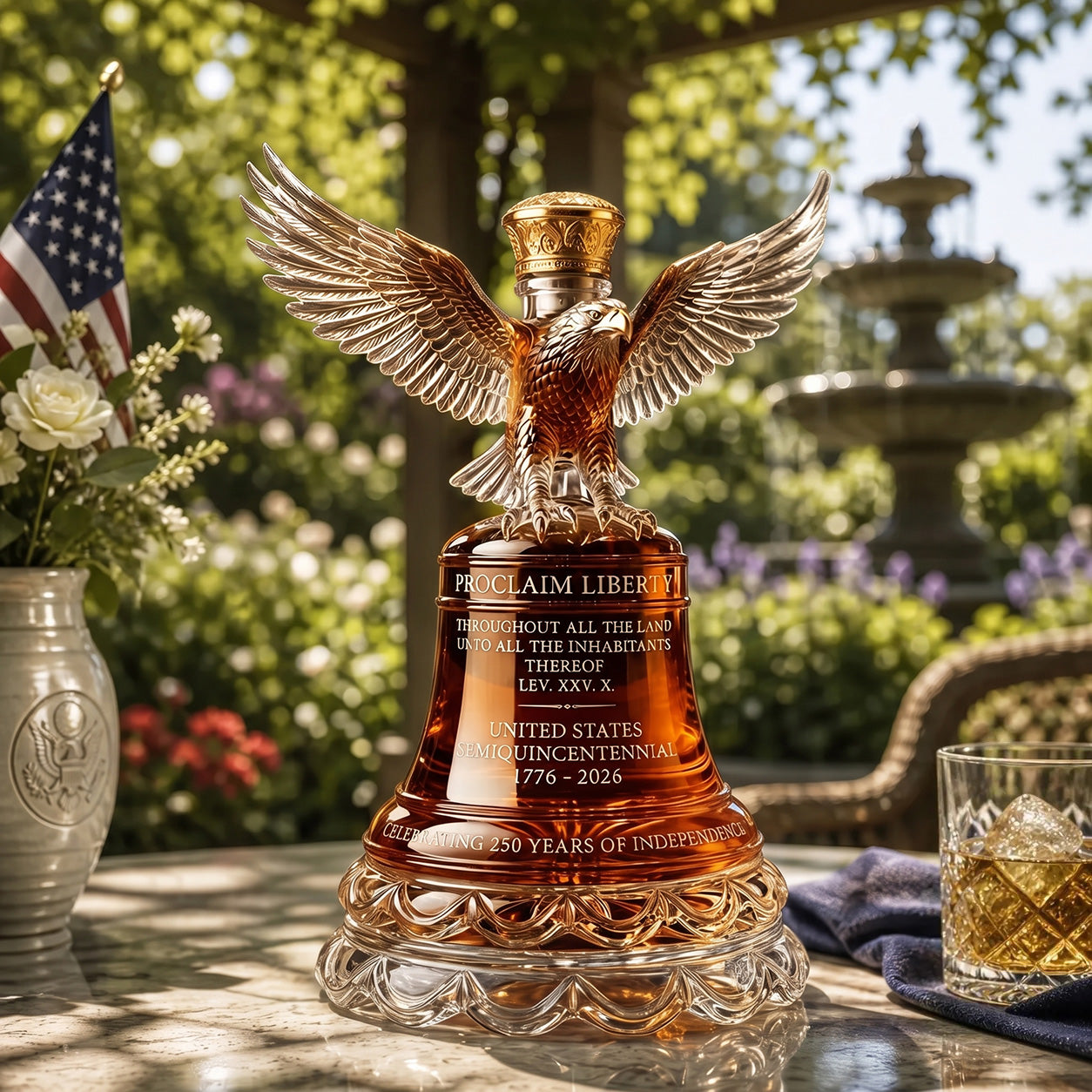 🔥✨ American Eagle Liberty Bell Decanter🦅 A Masterpiece of Craftsmanship and Strength