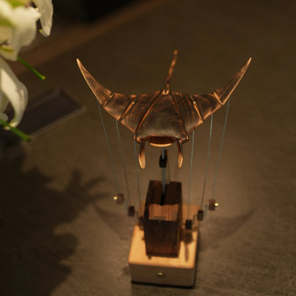 🎁ONLY TODAY FREE SHIPPING🎁Upgraded Version Handmade Wooden Electric Bionic Manta Ray Ornament🎈