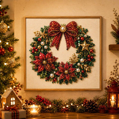 🧘Relaxing & Beginner-Friendly-💎DIY Christmas 3D Pearl Diamond Painting Art Kit With Frame