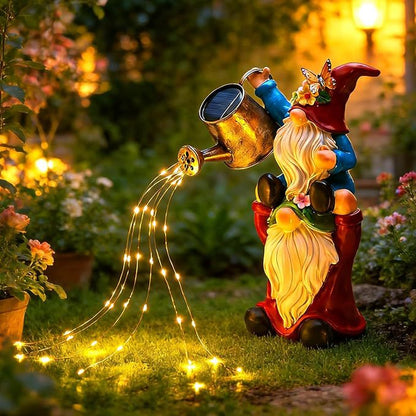 Solar Tabby Cat Garden Statue with Lantern Light