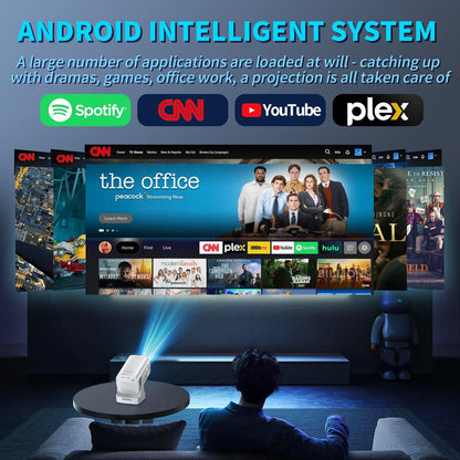 270° Rotatable Smart Mini Projector – Native 1080P, 4K Support & Auto Focus