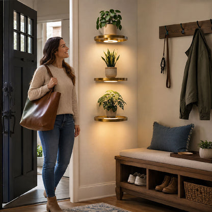 Floating Wall Shelf with Built-in Ambient LED Light