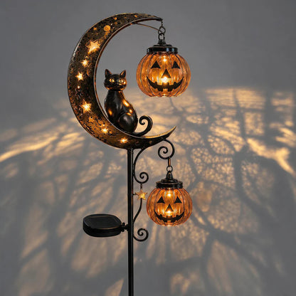 🐈‍⬛🌙 Halloween Black Cat Moon Ground Lamp