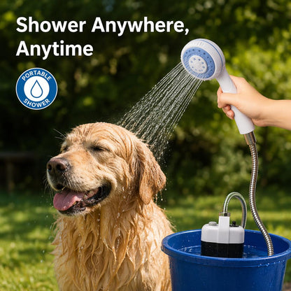 Portable Camping Shower – USB Rechargeable Outdoor Shower Pump