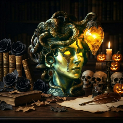 🐍 Medusa’s Gaze™ Handcrafted Gothic Table Lamp