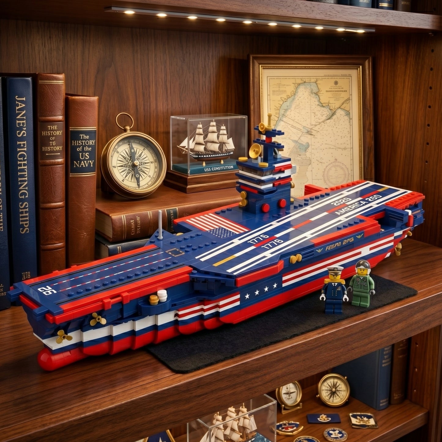 America 250 Tribute Aircraft Carrier Brick Set