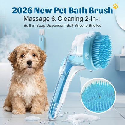 🎁Hot Sale Promotion 49% OFF🔥Pet Bath Brush with Shampoo Dispenser for Dogs & Cats