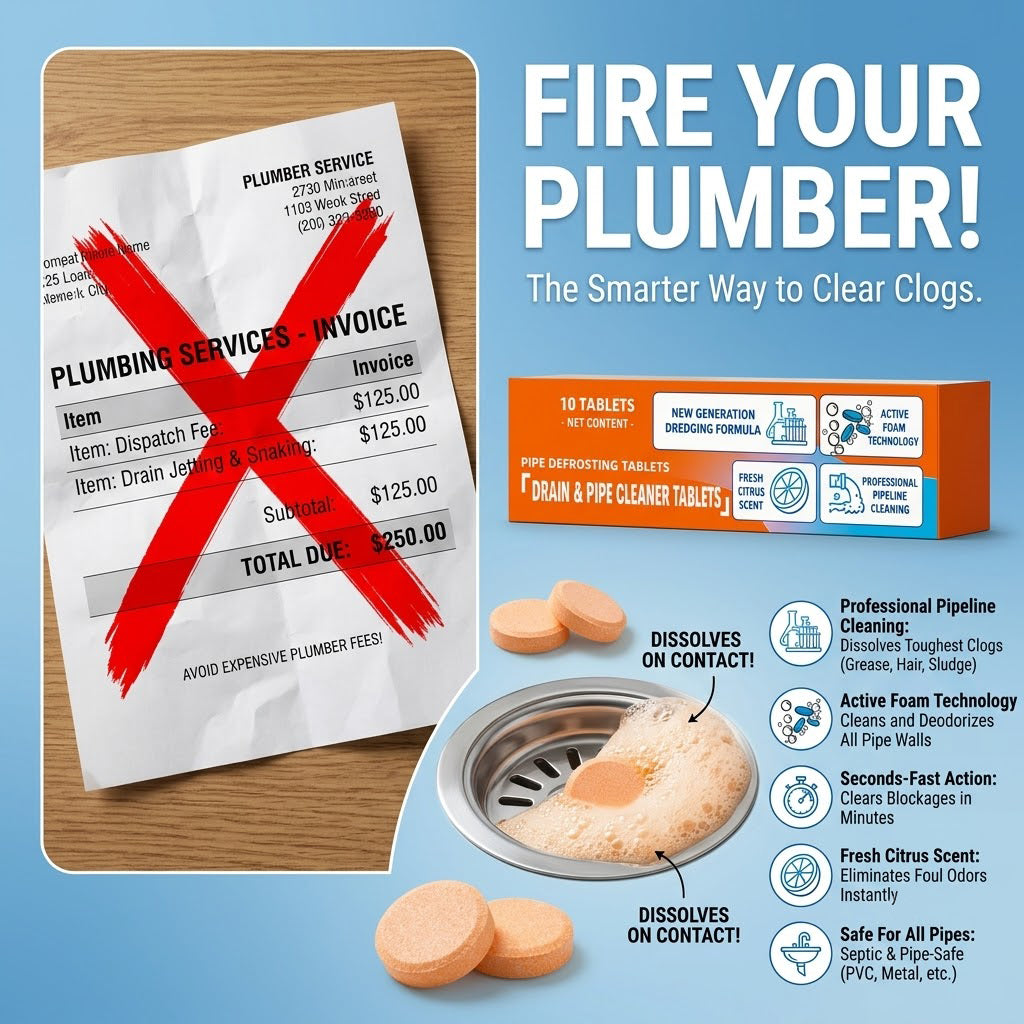 💥Foaming Drain Cleaner Tablets — Active Oxygen, Non-Toxic | Unclogs & Freshens Every Drain in Your Home