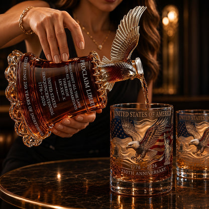 🔥✨ American Eagle Liberty Bell Decanter🦅 A Masterpiece of Craftsmanship and Strength