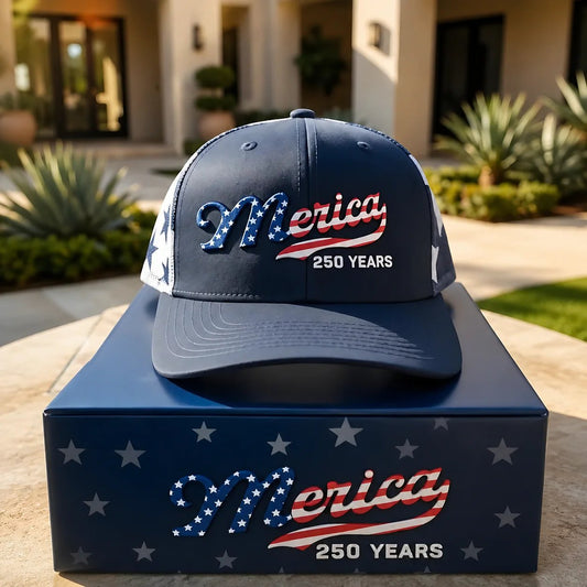 🔥LAST DAY 49% OFF - 🇺🇸 Merica 250 Years Embroidered Mesh Back Trucker Hat✨(Breathable & Lightweight Comfort & Unisex Fit)
