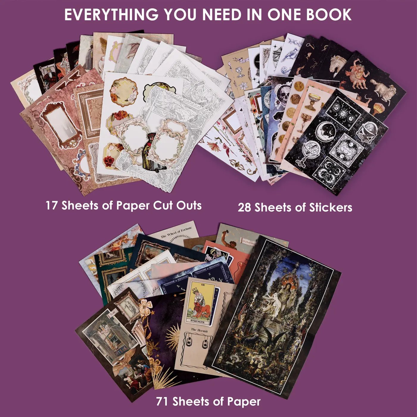 🧙🔮The Mystic Realm Collage Activity Book(✨200+ Pages - Hardcover📕)