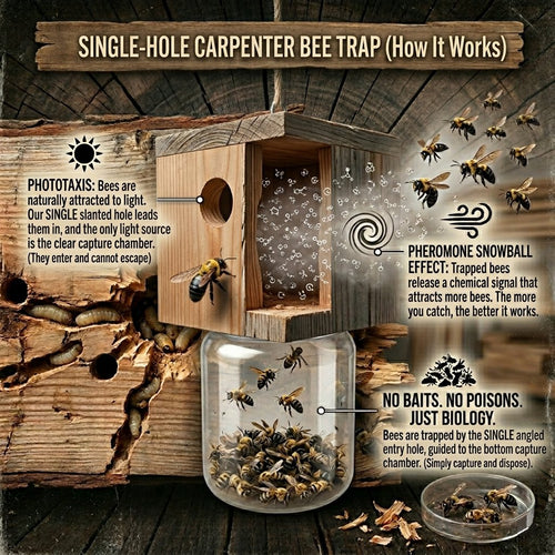 🐝 Ultimate Pro Carpenter Bee Trap – 2-in-1 Protection